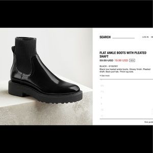 *ISO* ZARA Flat Ankle Boots with Pleated Shaft